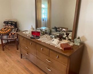 MCM dresser matches tall dresser and headboard