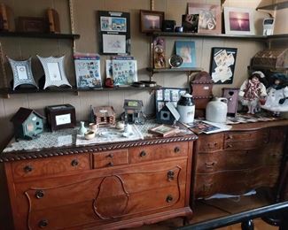 NICE 1900s OAK DRESSERS WITH SWING MIRRORS--STAMP COLLECTION."SAME DAY STAMP STAMPS"