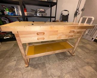 Windsor Design 60” 4-drawer hardwood workbench