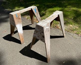 Pair of Genuine Burro Brand wood saw horses