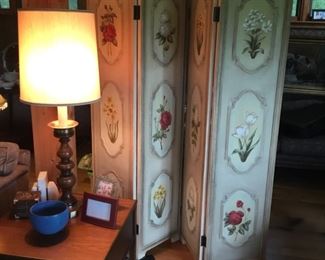 Folding Screen, Mid-Century End Table