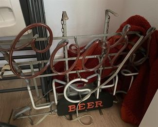 vintage coors light neon sign, works!!