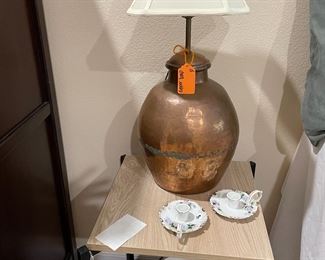 lamp table & copper lamp