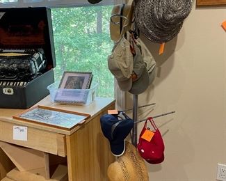 hat rack & hats