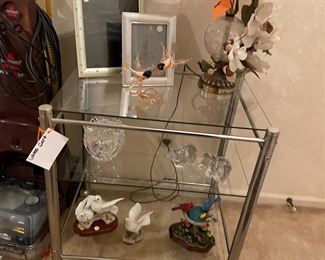 glass / metal lamp table