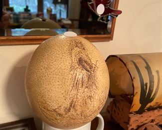 painted ostrich egg