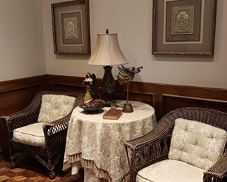 Wicker chairs in entry