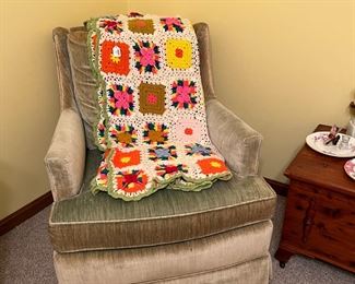 vintage Henredon velvet chair