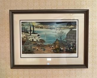 Will Moses "River Landing" signed/numbered lithograph