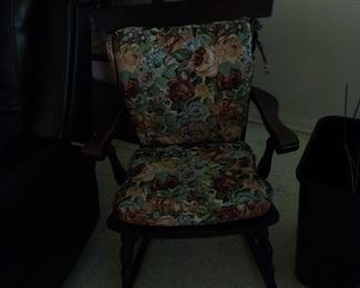 Padded Wooden Rocker