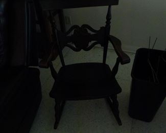 Padded Wooden Rocker