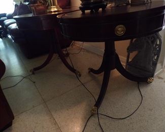 Round wooden end tables