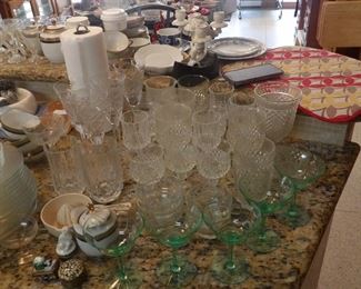 Vintage Indiana glass Diamond point pedestal glasses