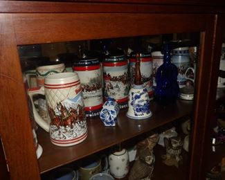 Collectible Budweiser beer steins