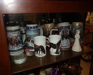 Collectible Budweiser beer steins