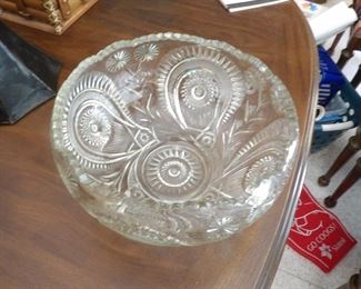 Crystal punch bowl and cups