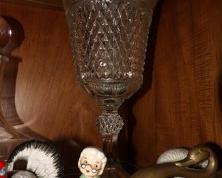 Vintage Indiana Glass Co. Diamond Point Crystal chalice