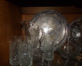 Silver and crystal items