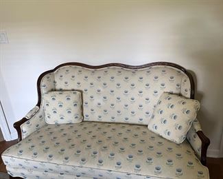 Beautiful antique love seat with Mahogany frame