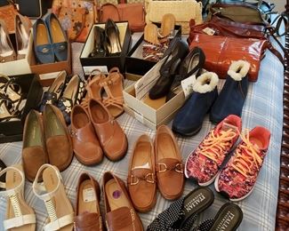 Designer handbags and shoes, size 6