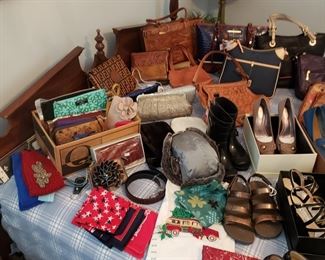 Designer handbags and shoes, size 6