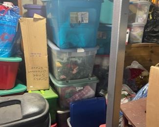 Bins full of Vintage Christmas items 