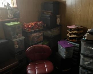 Red leather vintage chair