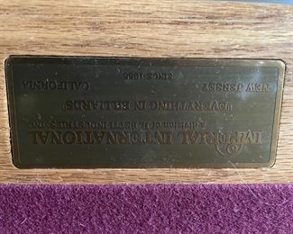 . . . Imperial International pool table