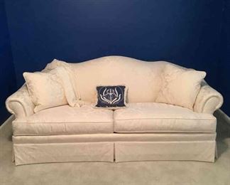 White Floral Pullout Sofa