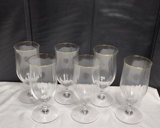 Six Mikasa Sonata Crystal Water Goblets