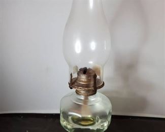 Clear Glass Oil Lamp with Wick and Oil
