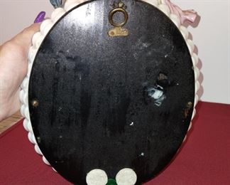 Beautiful vintage Dresden porcelain Sitzendorf wall mirror with cherubs and encrusted flowers