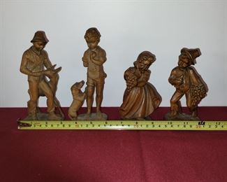 Mid-century modern hand carved wooden figures. In amazing condition.