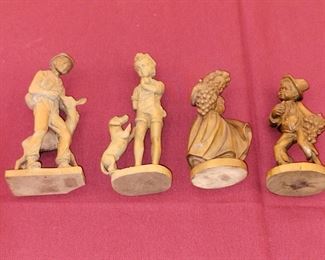 Mid-century modern hand carved wooden figures. In amazing condition.