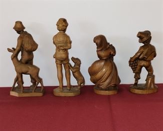 Mid-century modern hand carved wooden figures. In amazing condition.