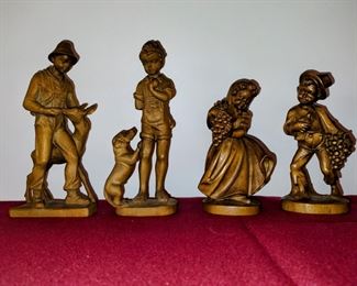 Mid-century modern hand carved wooden figures. In amazing condition.