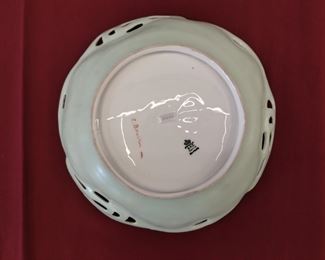 Vintage Bavaria , B.R.C plate floral, gold rim around plate with cabinet handles