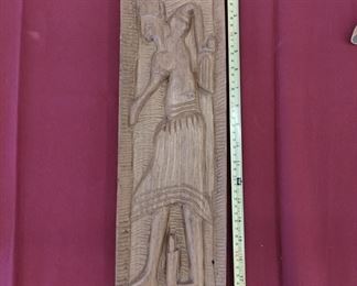  Egyptian themed wood carving 