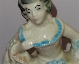 Set of 2 Early 20th Century Victorian French Colonial Man and Woman Table Lamps. Beautiful!!