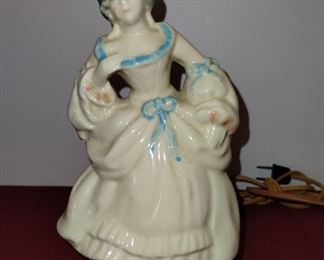 Set of 2 Early 20th Century Victorian French Colonial Man and Woman Table Lamps. Beautiful!!