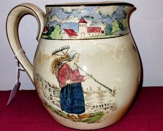 Antique 1906 Holland pottery Dutch farmer's wife. In amazing condition!