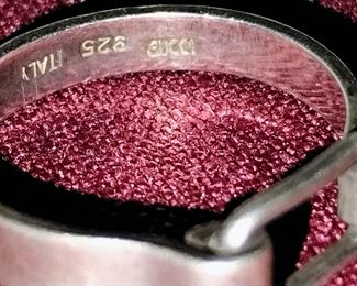 Vintage Gucci sterling silver buckle ring