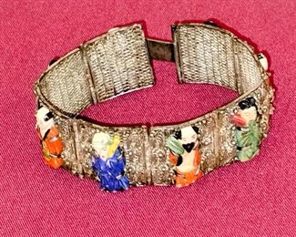 Vintage hand carved Chinese immortal bracelet 