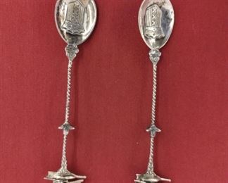 Assorted vintage sterling silver decorative / commemorative cutlery