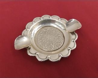 Sterling Mexican Aztec calendar ashtray 