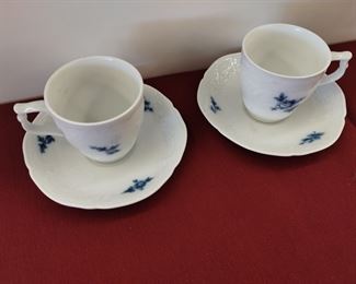 Rosenthal "Rhapsody Romance" Blue Floral Demitasse Cup & Saucer Set of 2