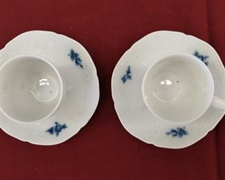 Rosenthal "Rhapsody Romance" Blue Floral Demitasse Cup & Saucer Set of 2