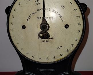 Salter's Improved Family Scale No 25,  Vintage cast iron 7lb postal weighing scale