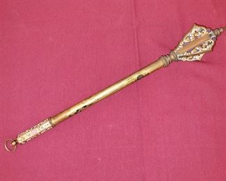 Antique ceremonial mace - beautiful brass shaft ordained with cloisonnate and enamel.
Incredible condition!! Must see!!
