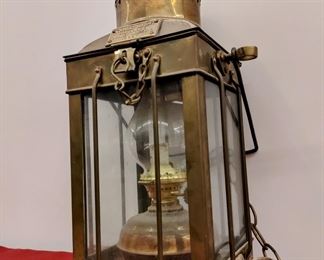 Antique brass nautical lamp, cargo light number 3954 Great Britain 1938 - amazing condition! Own a piece of history!